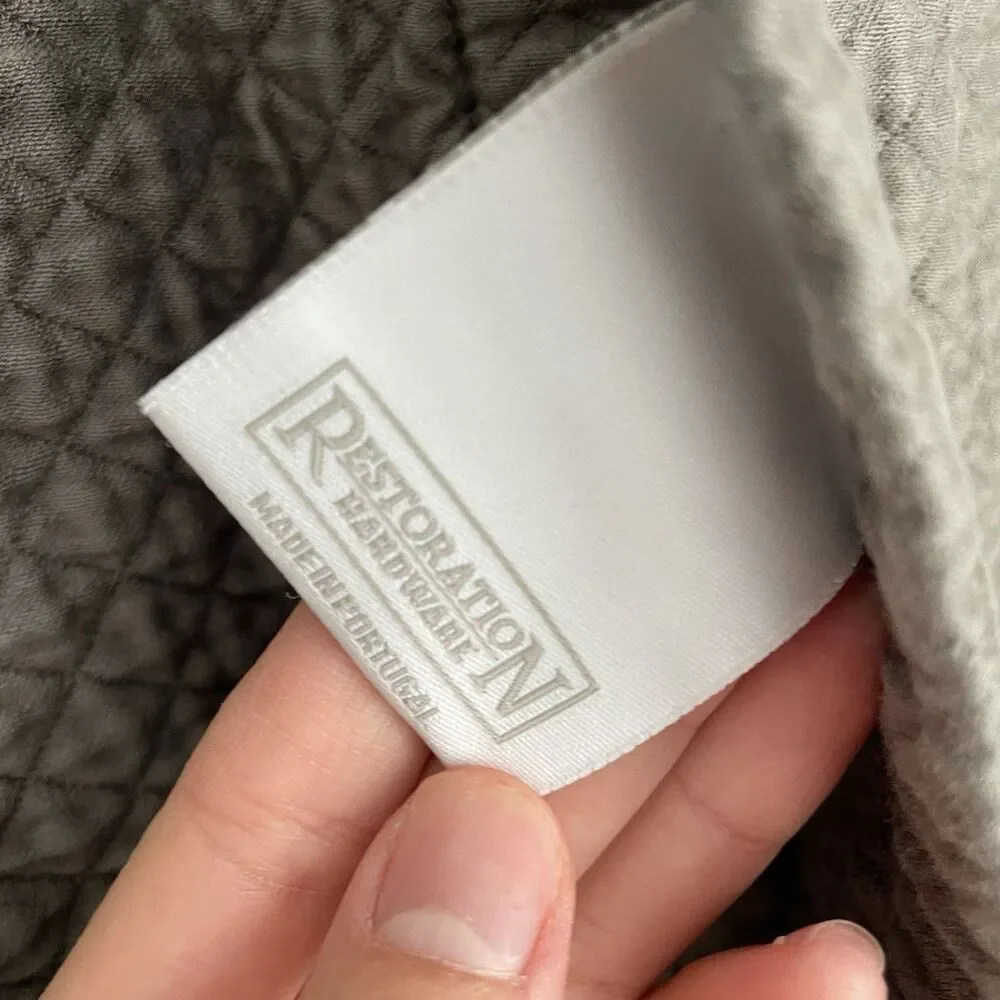 restoration hardware pillow cover quilted brown 25 by 25 inches 1 cover Cotton